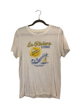 J Crew La Riviera Citrons Campy Novelty Graphic Summer T Shirt sz M